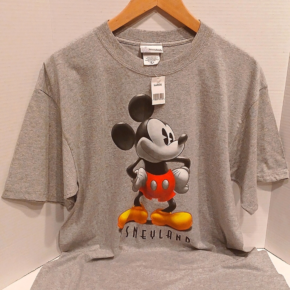 NWT Disneyland Mickey Mouse Graphic Tee T-shirt Large Gray Unisex Disney